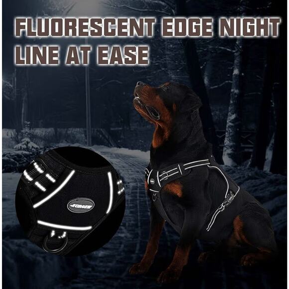 AUROTH Tactical Dog Harness L No-Pull Adjustable K9 Training Vest MOLLE Black - Picture 5 of 7